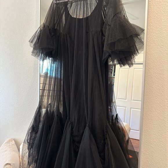 XL Black Anthropologie Tulle full length dress with slip dress included - Picture 8 of 8